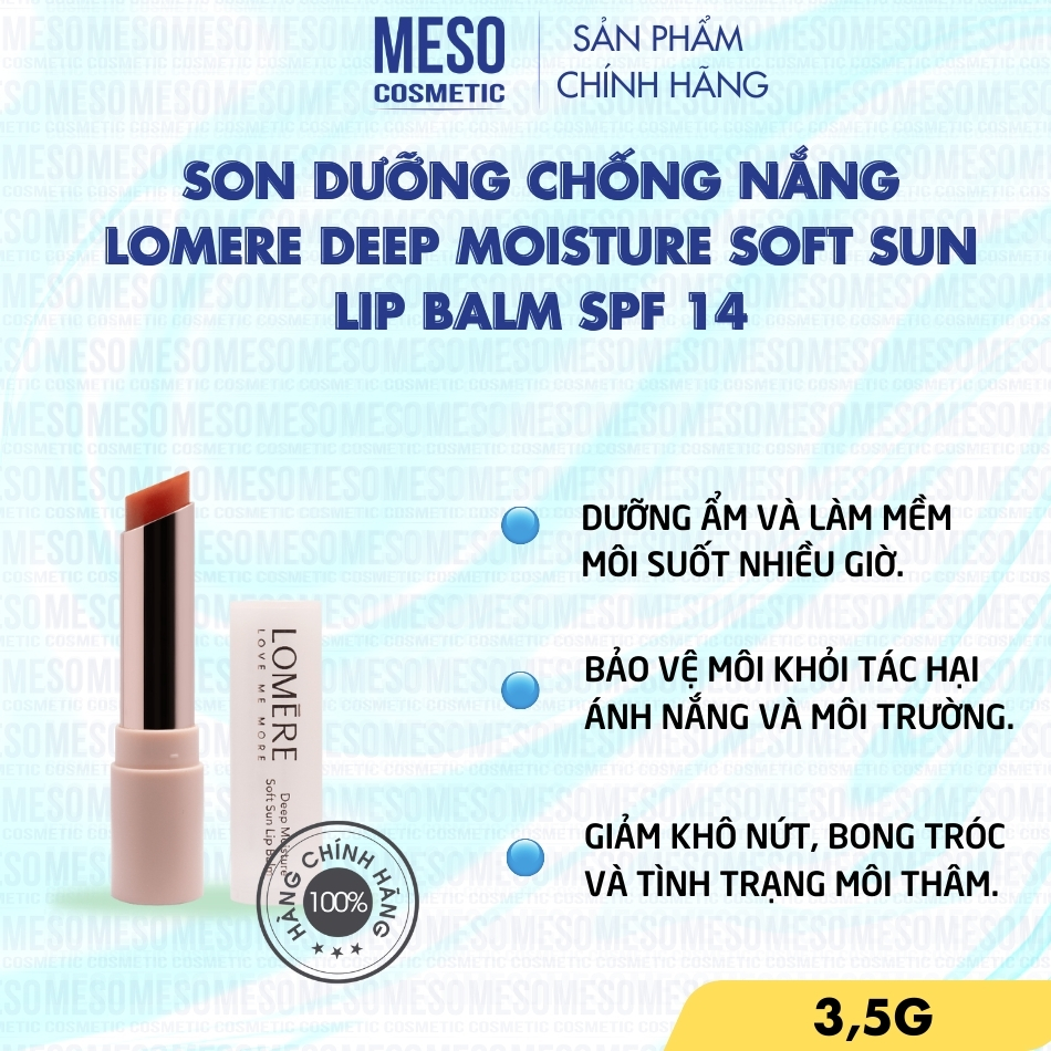 Son dưỡng chống nắng LOMERE Deep Moisture Soft Sun Lip Balm SPF 14